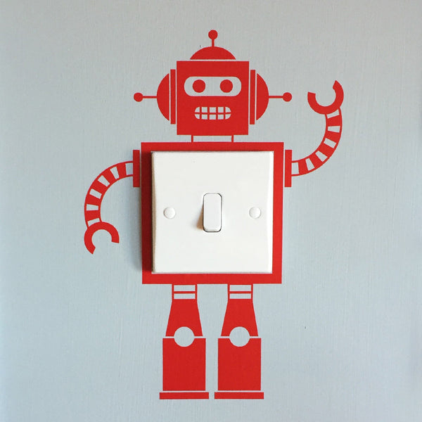 Robot Light Switch Wall Sticker