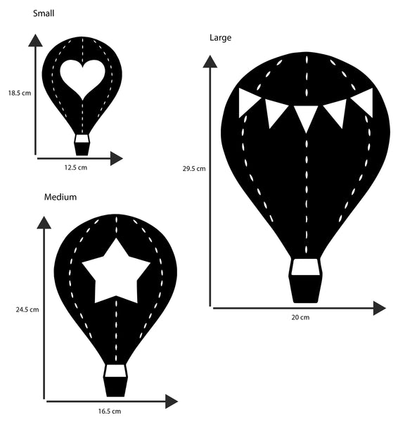 Set of Hot Air Balloon with Clouds - Nursery Wall Sticker