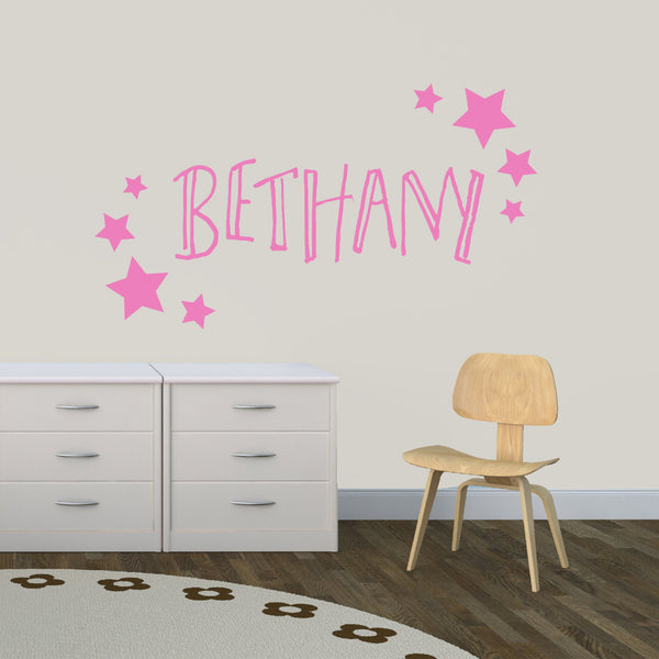 Personalised Name with Stars - Bespoke Space Themed Decor