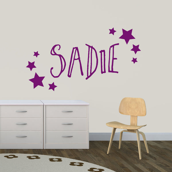 Personalised Name with Stars - Bespoke Space Themed Decor