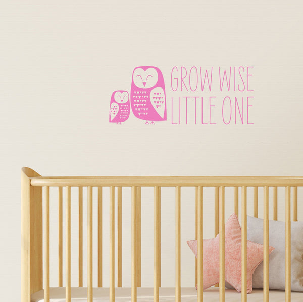 Grow Wise Little One - Owl Nursery Wall Sticker