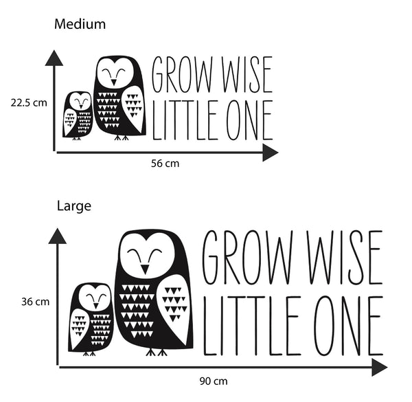 Grow Wise Little One - Owl Nursery Wall Sticker