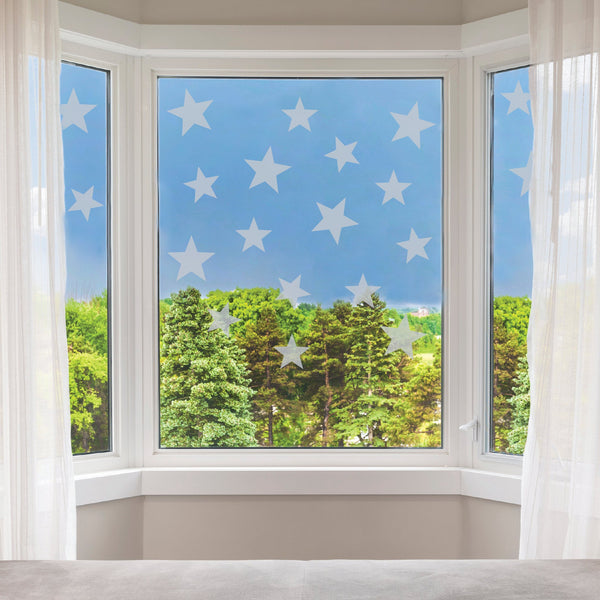 Frosted Stars Window Stickers - Privacy Glass Stickers