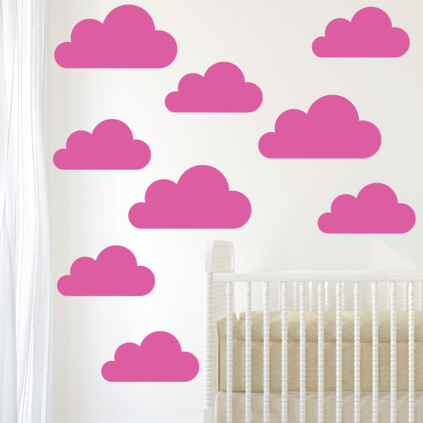 Set of 9 Large Cloud Wall Stickers