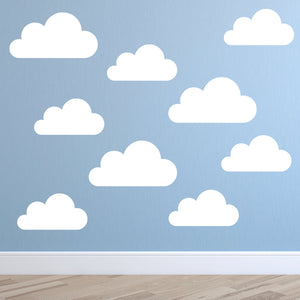 Set of 9 Large Cloud Wall Stickers