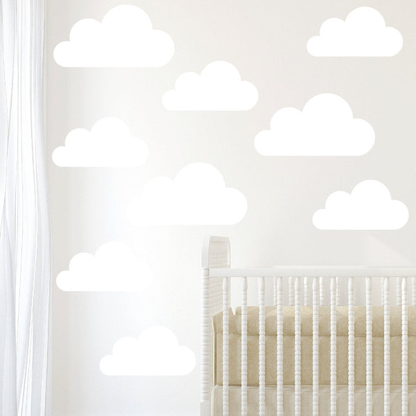 Set of 9 Large Cloud Wall Stickers